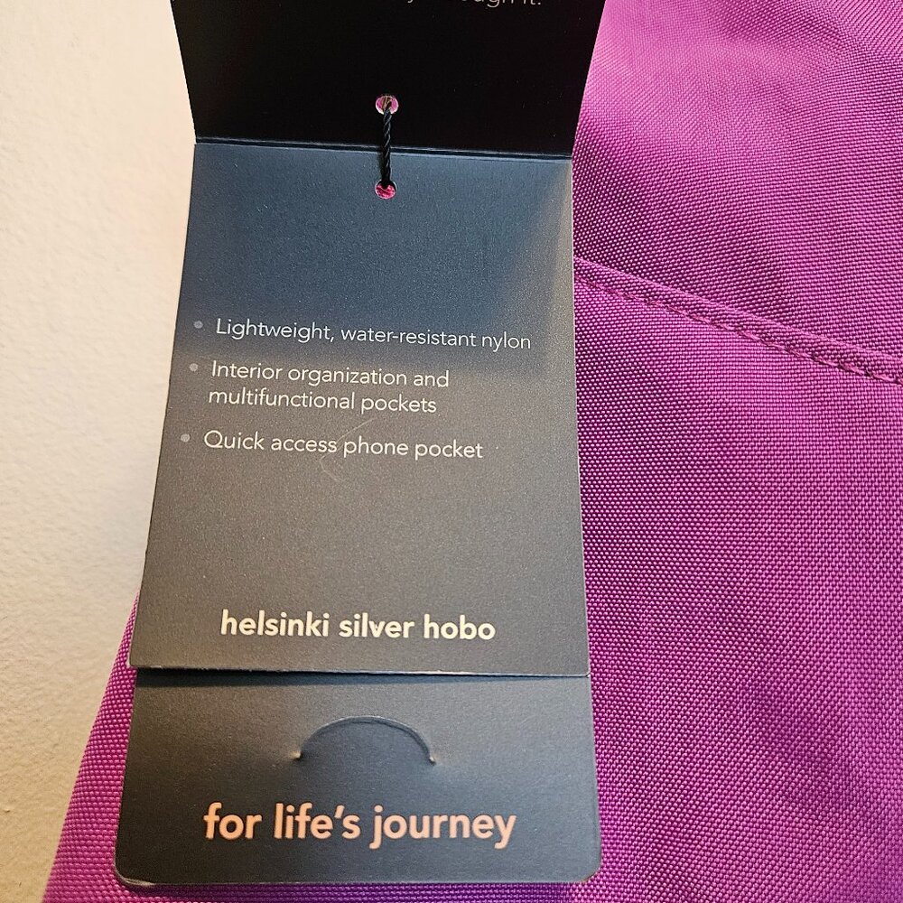 NWT Baggallini Helsinki Silver Hobo Bagg in Magenta/Purple - Picture 7 of 14